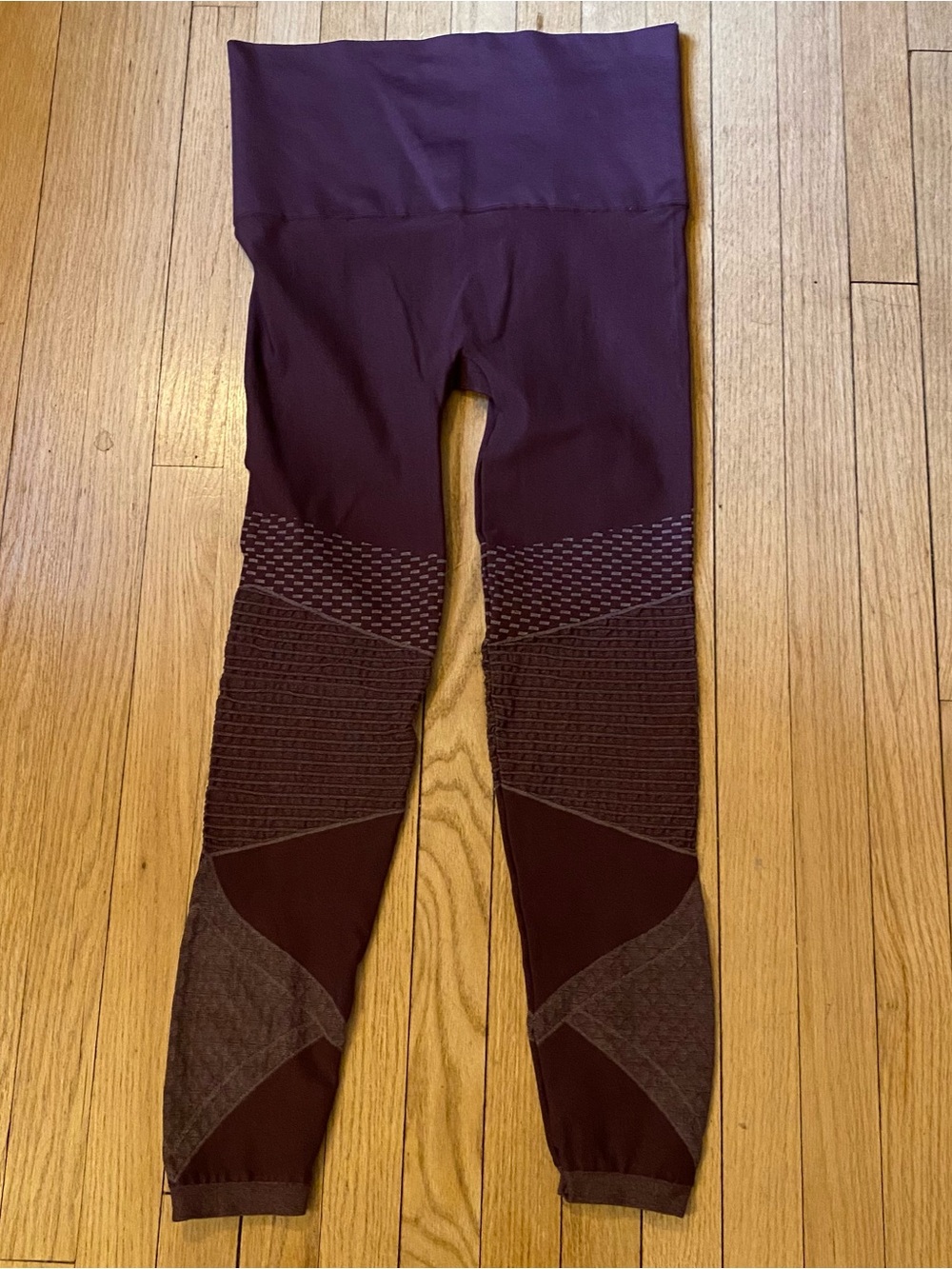 Spanx Leggings Womens 1X Seamless Maroon Red Athletic Yoga Shaping 27” Plus Size